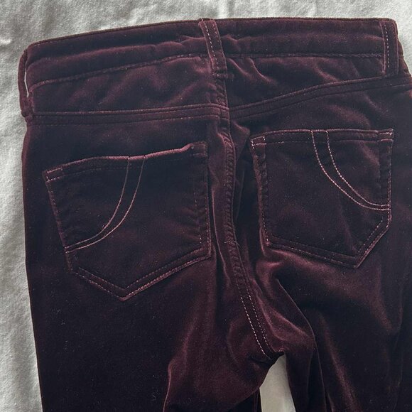 Maje Bordeaux Velveteen Cigarette Five-Pocket Jeans, Rich Luminous Sheen – EU 34 - Picture 4 of 6